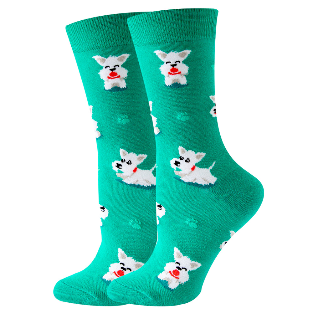 1 par de calcetines de flores para Mujer, fresa, sandía, fruta, Chaussette, Animal, estilo Harajuku, Calcitinas felices de algodón para Mujer