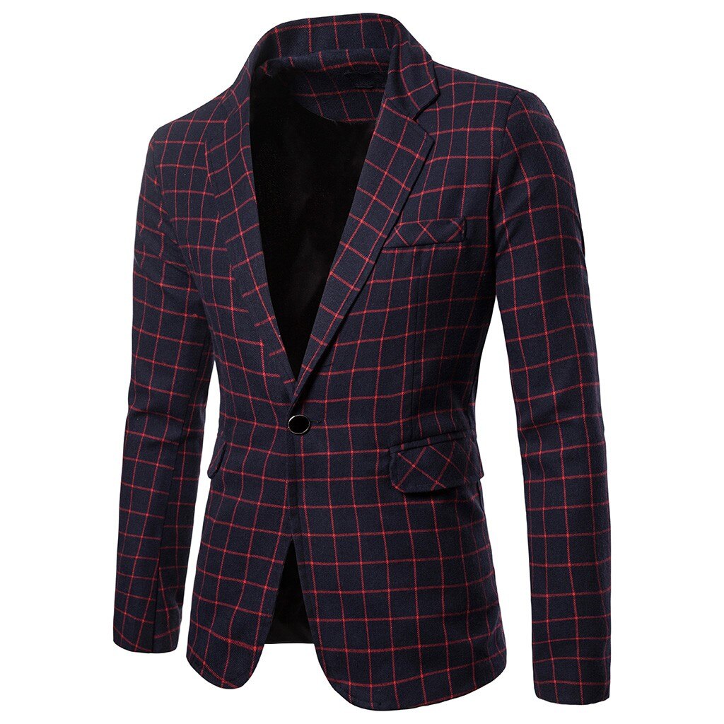 Charme männer Casual Fit Dünne Klage Einer Taste Business Mantel Jacke Plaid BlouseFashion Lieferant Vogue Rabatt Mädchen Junge