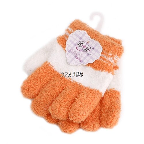 Cute Infant Baby Kid Full Finger Warm Winter Gloves Toddler Knit Rainbow Mittens E06F