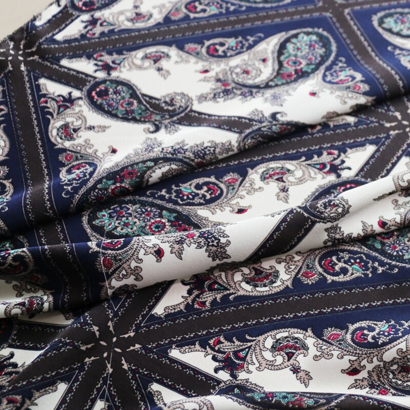 100cm*148cm Polyester Patchwork Dress Scarf Material Ethnic Paisley Fabric Crepe Satin Charmeuse