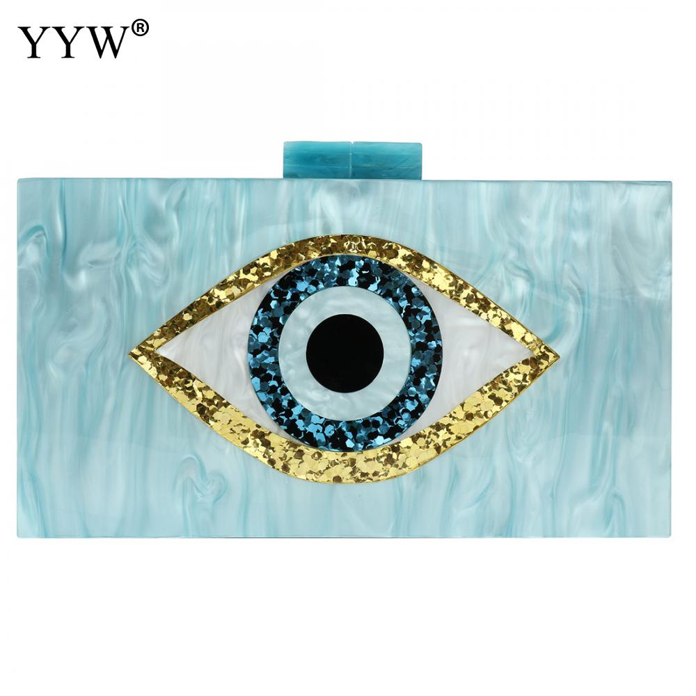 Acryl Clutch Bag Vrouwen Cartoon Eye Avondtasje Mode Vrouwelijke Clutch Portemonnees Party Lady Schoudertas: skyblue