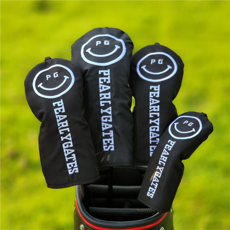 PG Golf Woods Headcovers Pearly Gates Golf Covers For Driver Fairway Woods Hybrid Clubs Set: Black 135UT
