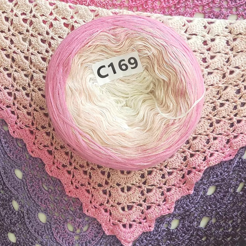 300g Rainbow Gradient Color Cake Yarn Organic Cotton Blend Yarn Segmented splicing line DIY Scarf Shawl Skirt Wool Yarn Crochet