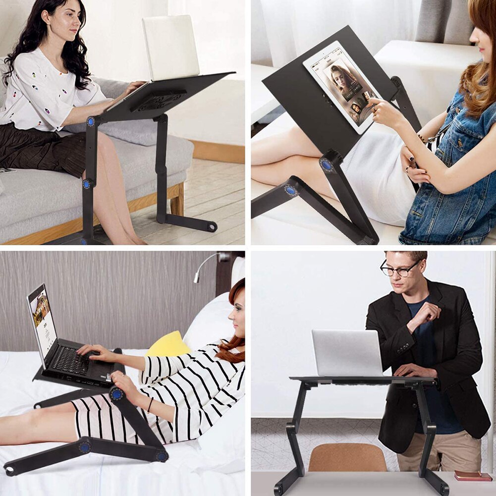 Ergonomic Laptop computer desk, adjustable laptop bed table, portable laptop workstation laptop stand reading rack, TV bed tray