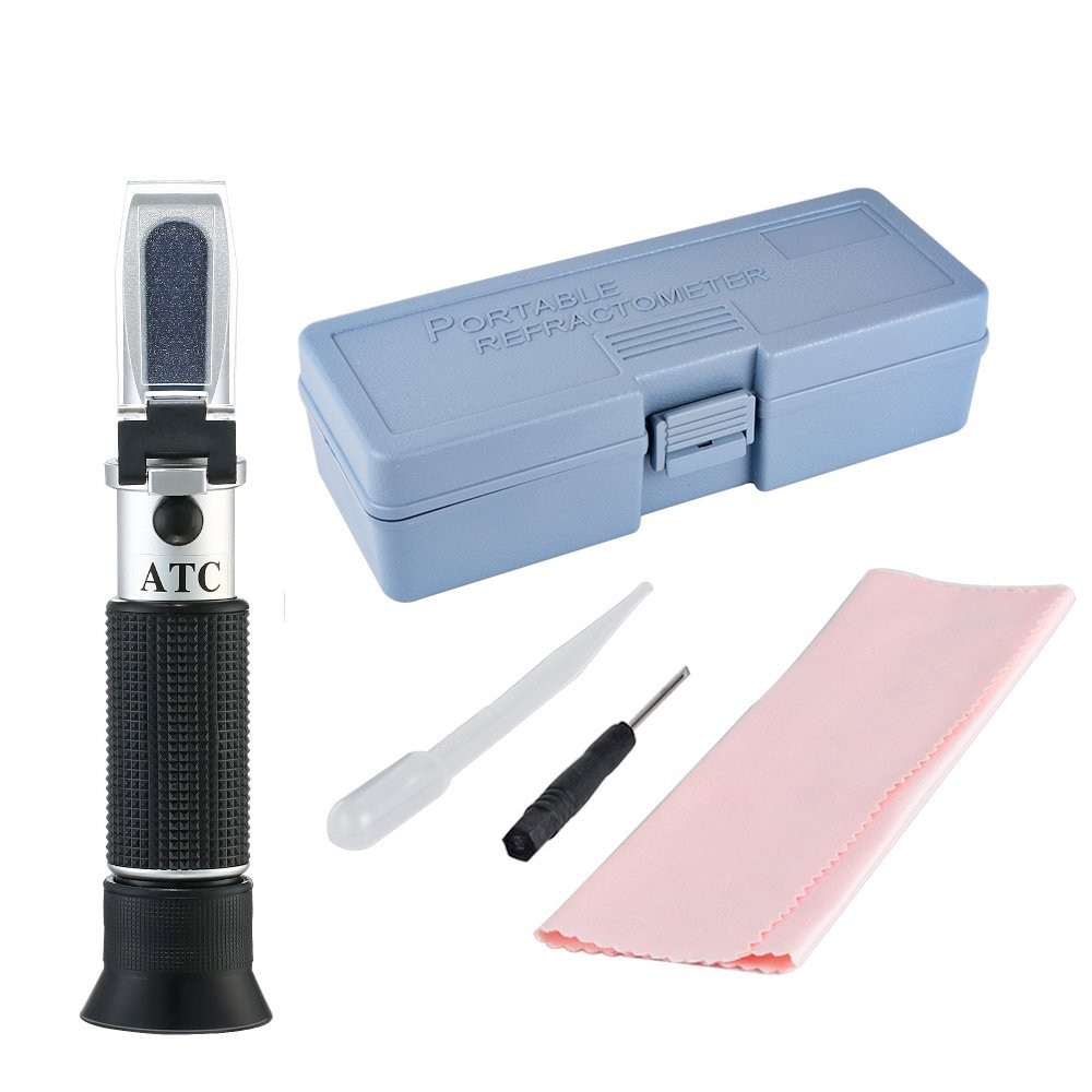 upgrade Hand Held Brix Refractometer For Sugar Beer Brix Test Optical 0-32% Brix ATC Fruit Sugar Meter Saccharimeter+box