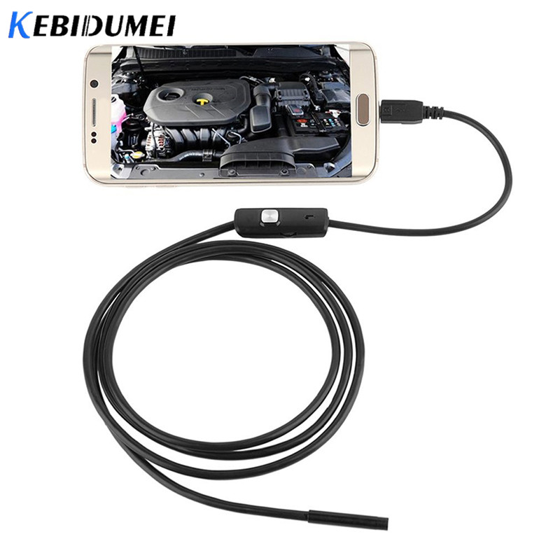Kebidumei, Mini cámara endoscopio de 7mm, USB, impermeable, boroscopio HD de 720P, tubo de inspección de serpiente, adaptador de cámara de vídeo para teléfono inteligente