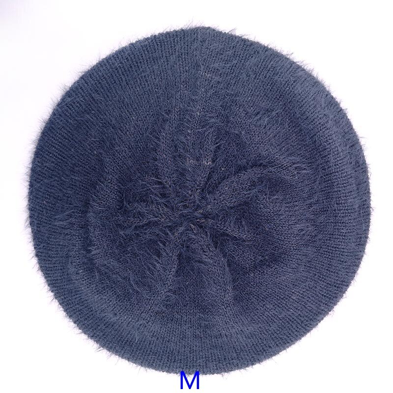 Gzhilovingl talvi pehmeä mohair neulottu baretti pipot naisten hatut roikkuvat slouchy skullies pipo naisille femme: Tumman harmaa