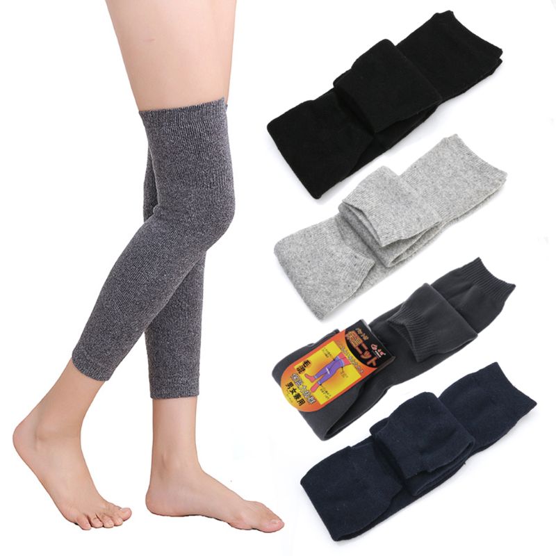 Neue Frauen Männer Warme Kaschmir Wolle Knie Wärmer Bein Oberschenkel Hohe Pad Leggings 4 Farben