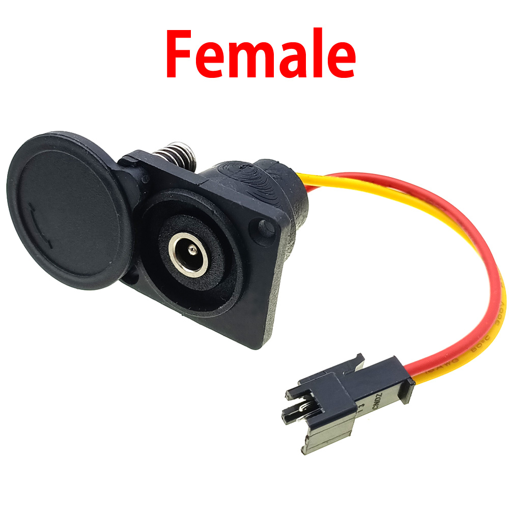 36V/48V/60V Charging Head Lithium Battery Charger Electric Bicycle Output Line Round Male And Female Base DC2.1/2.5 Charger Plug: Dark Grey / 2P