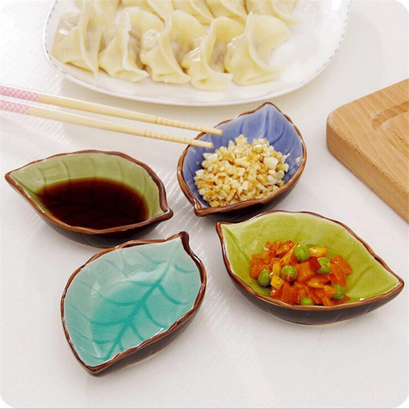 Plader is crack glasur krydderier sauce eddike bordservice blade keramiske småretter dumpling sushi krydderibakke