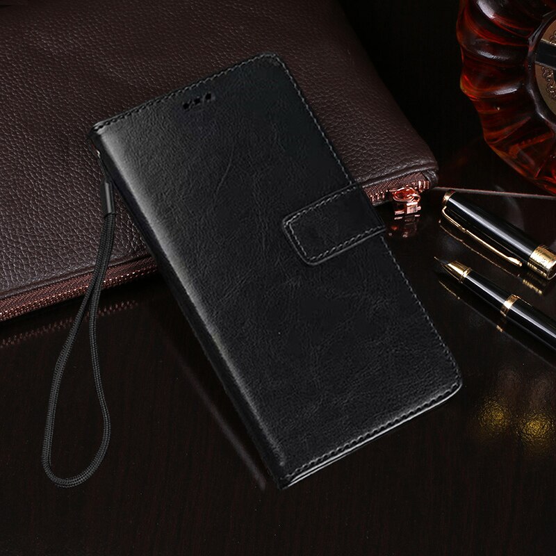 Luxo couro flip book caso para zte lâmina l5/l5 mais rosa flor carteira suporte caso capa de telefone saco: L5 Plus / 0Black