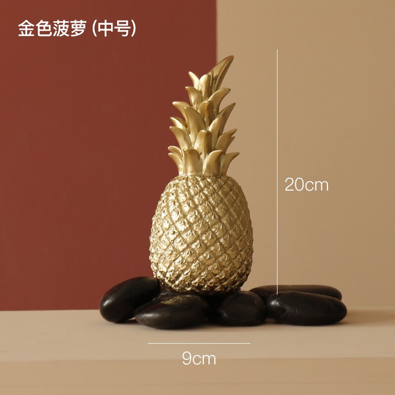 Artisanat nordique d&#39;ananas, décoration créative de fruits de bureau, décoration de salon, de doré, accessoires de décoration pour la maison: D