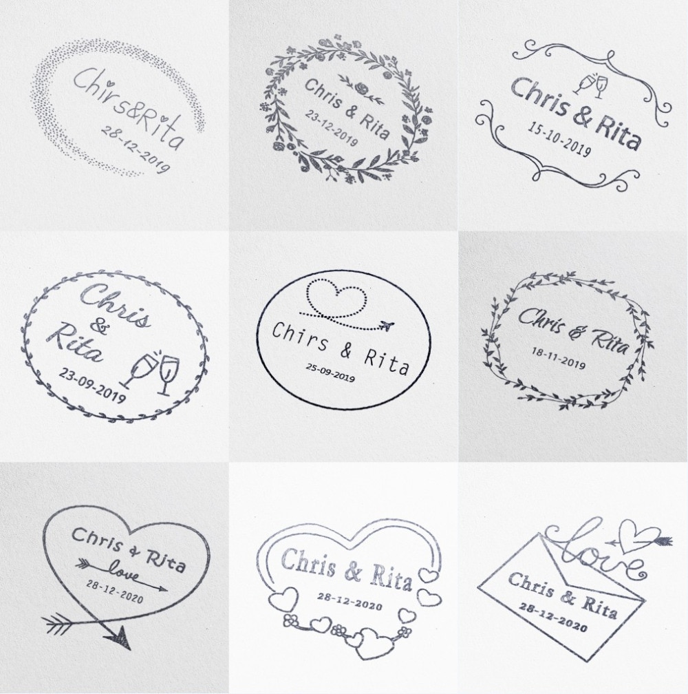 Plane - Wedding Invitation Stamp Wedding Stamp self inking Custom photosensitive seal stamp40mm