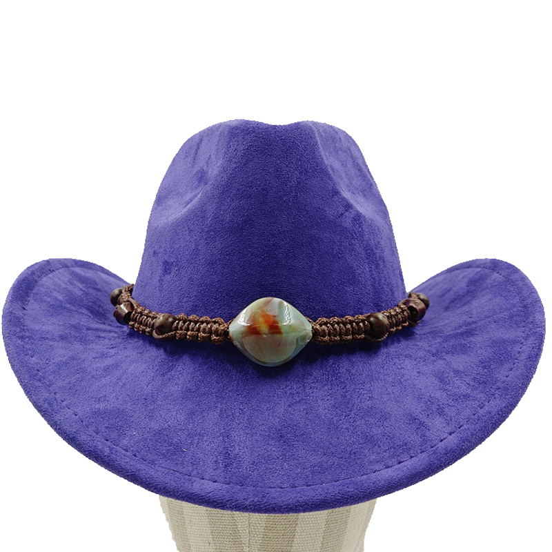 Cappello da cowboy viola nuovi accessori per cappelli da cowboy cappello da cowboy cappello in materiale scamosciato nuovo cappello da cavaliere da uomo e da donna tutto'aperto