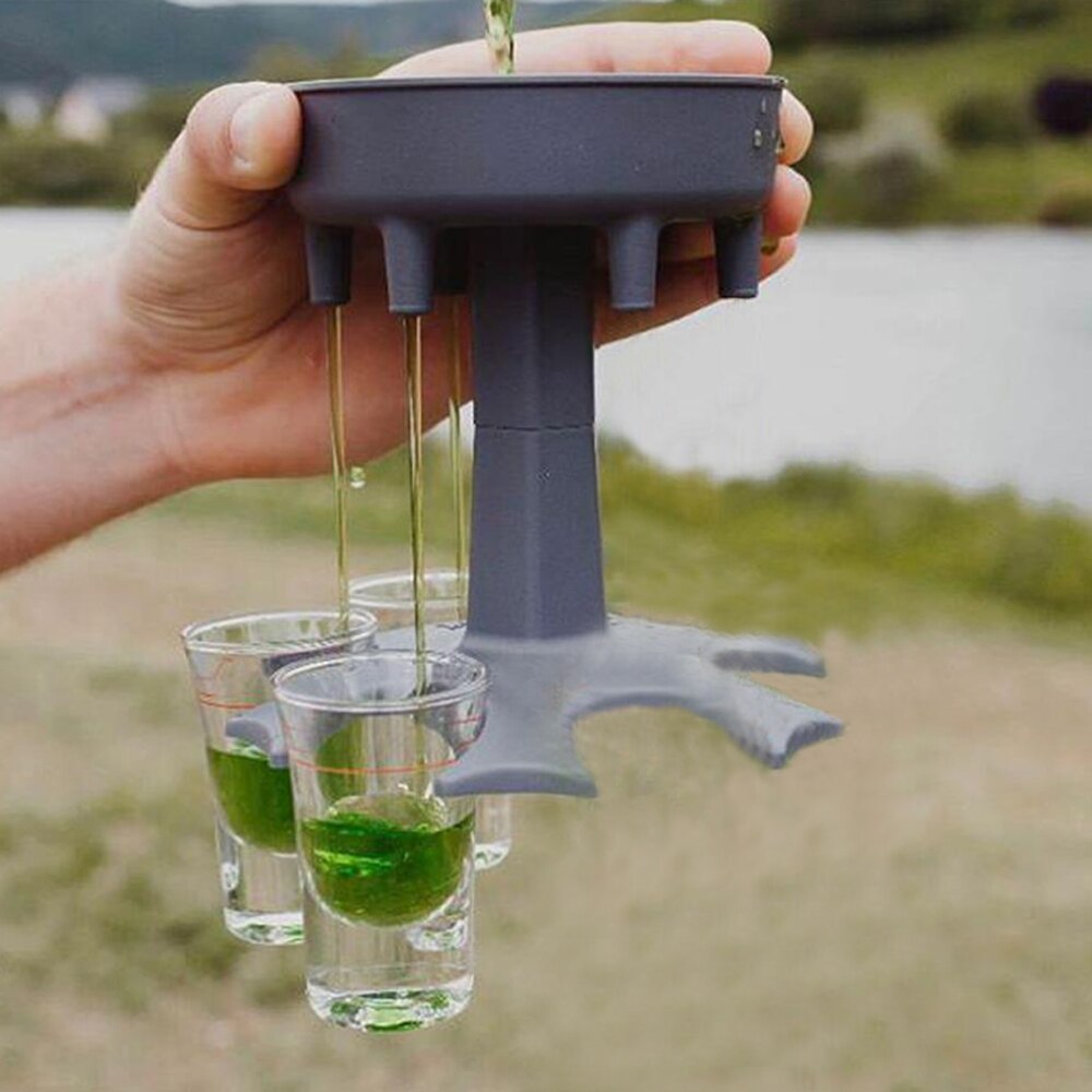 6 Shot Glass Dispenser Holder Caddy Liquor Dispenser Portable party pour dispensers Bar Accessory Drinking Games Glass Dispenser