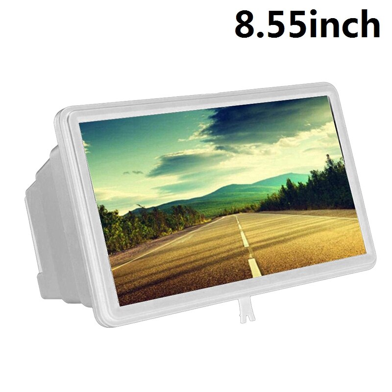14 inch Mobile Phone Screen Magnifying Glass Folding Video Screen Amplifier For Celphone Holder Mobile Phone Screen Magnifier: 8.55inch White