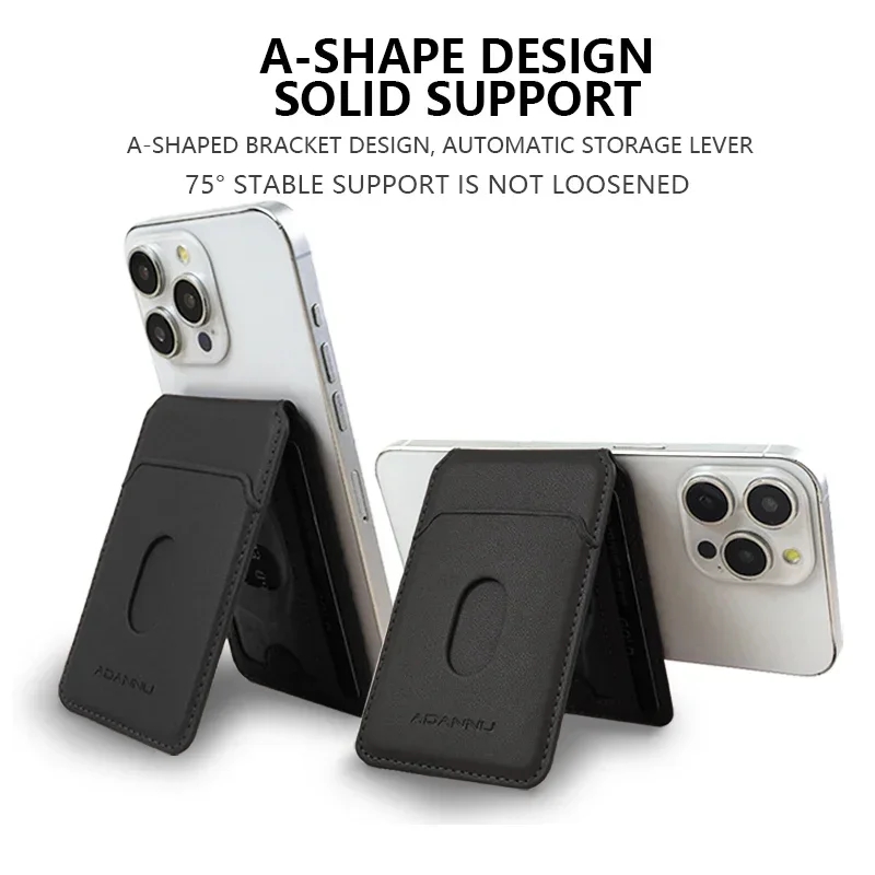 Portefeuille en cuir magnétique Magsafe, porte-carte de téléphone portable pour IPhone 16 15 14 13 12 Pro Max Plus, étui à aimant puissant pour carte bancaire de téléphone