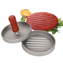 Holz Griff Runde Hamburger Presser Burger Fleisch Rindfleisch Patty Hersteller Schimmel (A)