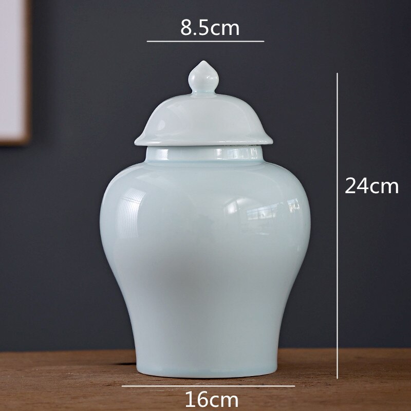 Ceramic General Jar Ceramic Tea Caddy Kitchen Storage Airtight Jar Tea Set Enamel Porcelain Chinese Handicraft Ornaments: C-L