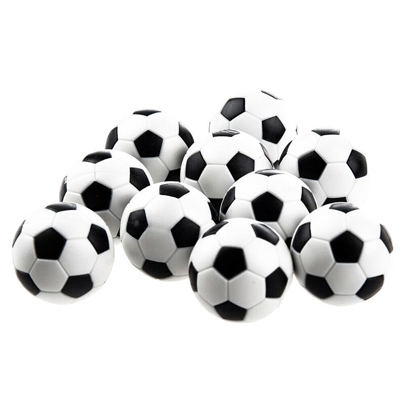 6 Pcs Mini Footballs Plastic Ball Table Top Soccer Game Replacement Black White BM88