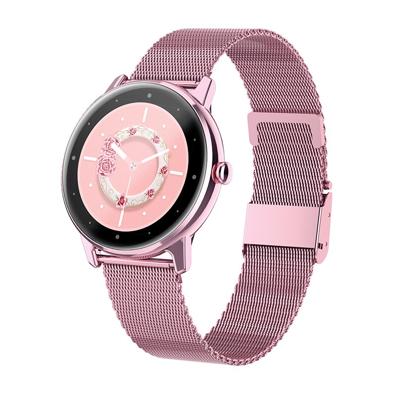 Dames Smart Horloge IP68 Waterdichte Fitness Tracker Hartslagmeter Full Screen Smart Horloge Voor Xiaomi Android Ios: steel pink