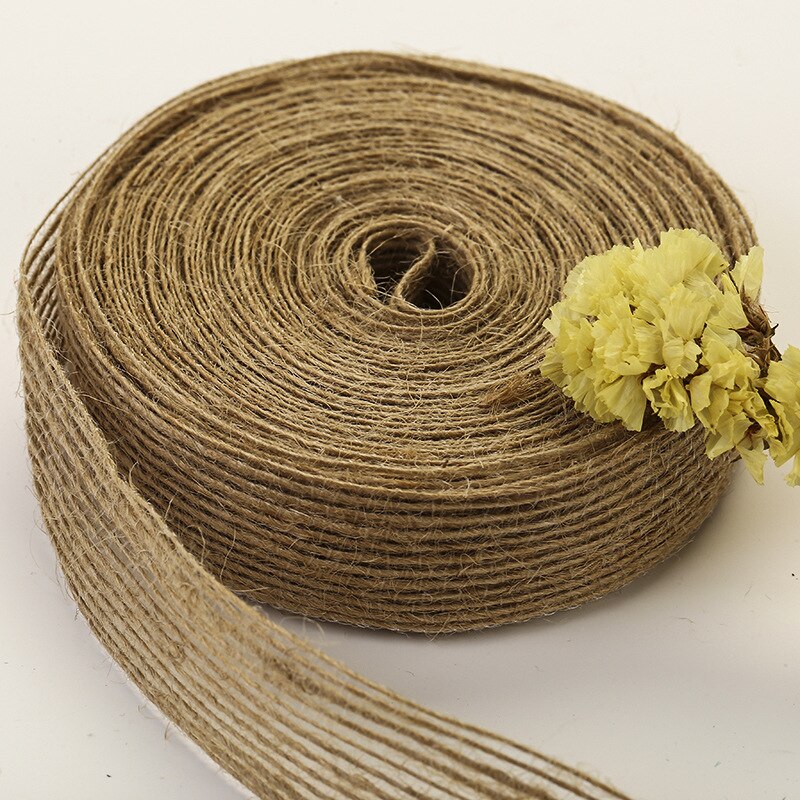 100m Natural Jute Hemp Rope Weaving Webbing Handmade DIY Jewelry Ornament Ribbon Burlap Strip Accessories Bouquet Decoration