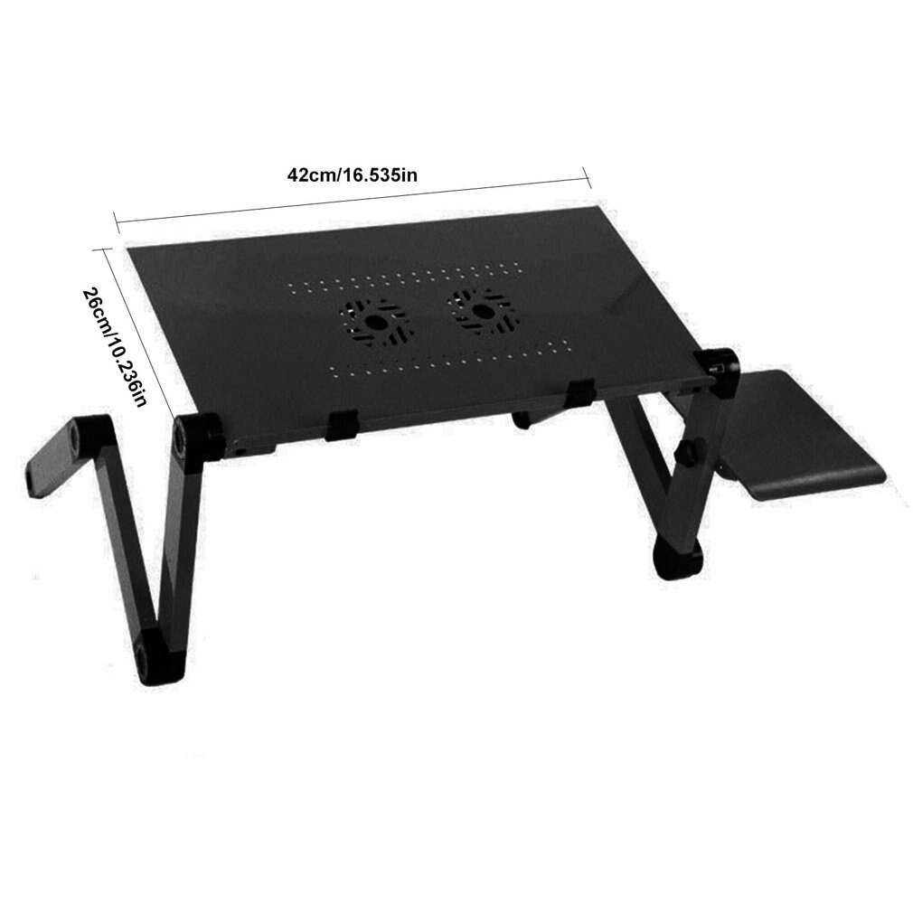 Laptop Desk Magnesium Alloy ABS With Dual Fans Collapsible No Installation Required One Second Lock Place Your Laptop: Without mouse board