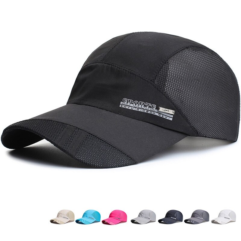 draussen-lauf-, Baseball- und tenniskappe für herren, Gittergewebe-mütze, schnelltrocknend, snapback-verschluss, lauf- und sportmütze