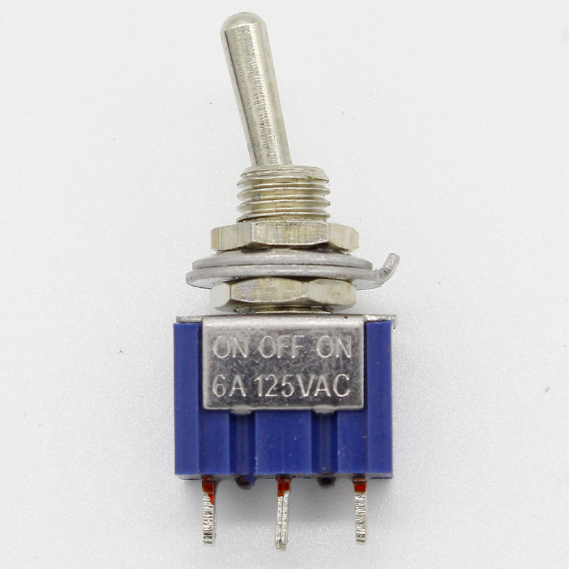 Mini interrupteur à bascule à 3 broches, 10 pièces, ON-OFF, 3 positions, AC 125V/6A 250V/3A