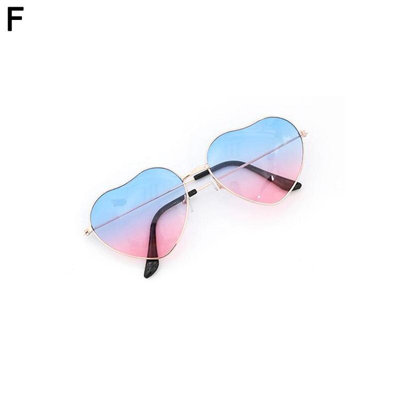 Gafas de sol Retro de Metal con forma de corazón para mujer, bonitas gafas de sol sexis con forma de amor, gafas de Vintage, accesorios de a la Gradien: F