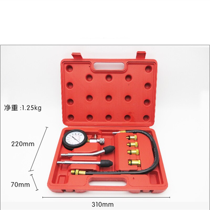 Compression Tester Pressure Gauge Tester Kit Motor Auto Petrol Gas Engine Cylinder Motorcycle Pressure Gauge with Adapter