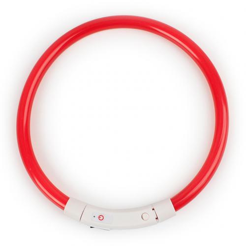 Led Night Flashing Luminous Fluorescent Dog Cats Collar Waterproof USB Charging Pet Puppy Neck Collar Home Garden Rechargeable: Red L