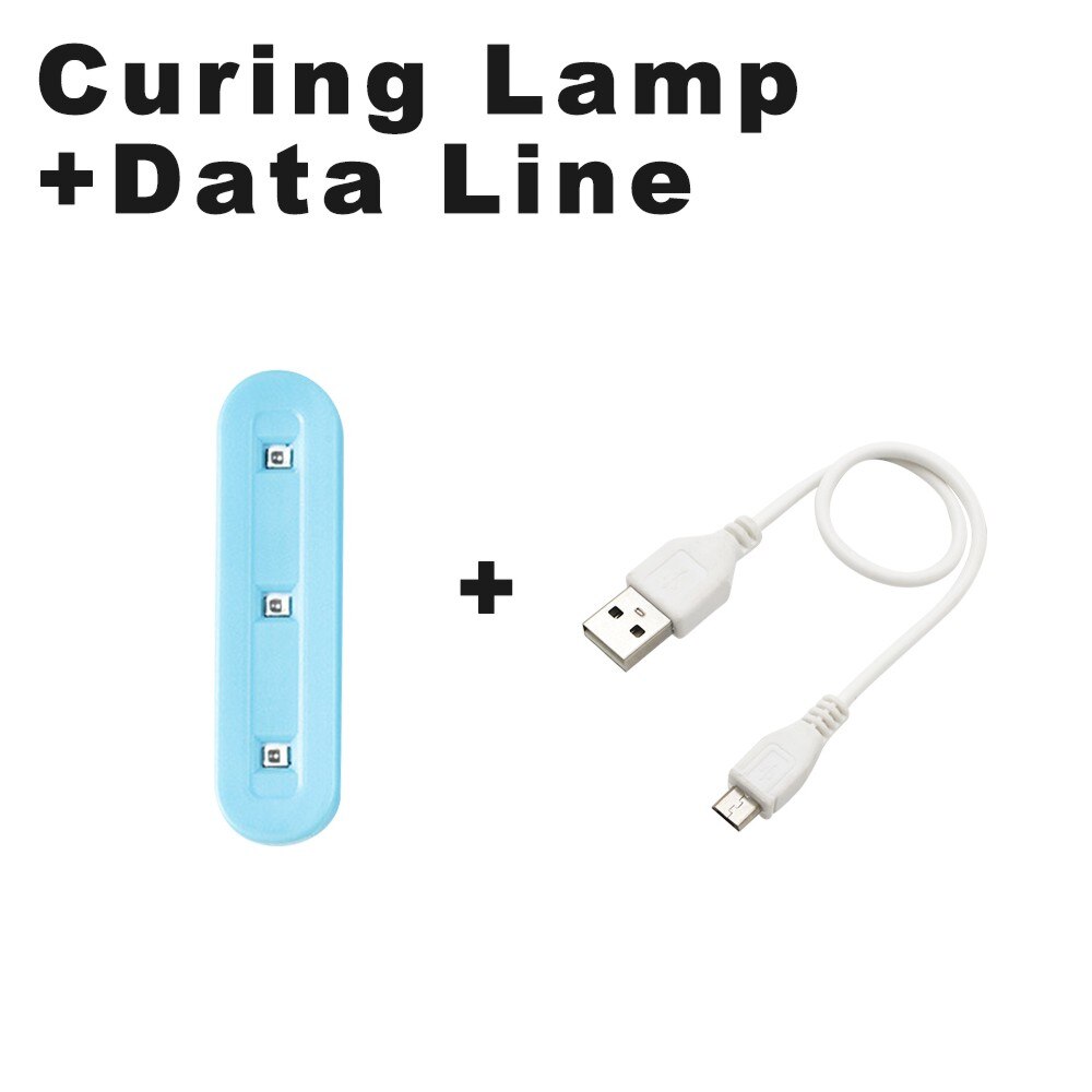 Luz de curado de Gel UV, lámpara de curado ultravioleta, interfaz USB A Android, adaptador para manicura, DC5V: Lamp and Line