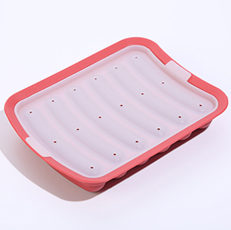 Silicone Sausage Mold Baby Food Supplement Children Ham Making Mould: Red