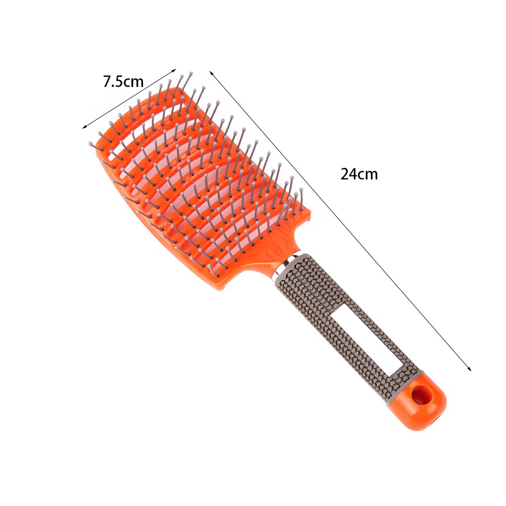 Cepillo con Cerdas de Nailon para el Cabello de Mujer, Peine para Masaje de Pelo Rizado o Mojado, Accesorio de Estilismo y Peluquería ideal para Salón de Belleza