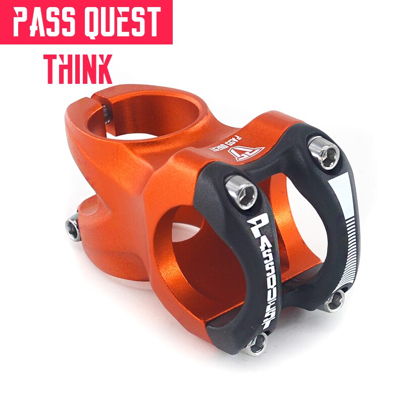 PASS QUEST alloy Bicycle stem DJ/AM/FR/DH Downhill Mountain Bike stem 0 degree 45MM Stem for XC AM MTB Mountain Bike Bicycle: Orange
