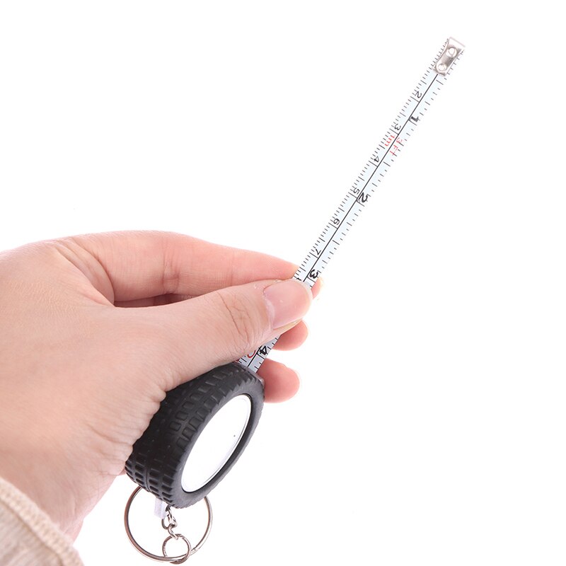 1m Tape Measure Tire Shape Mini Retractable Tape Centimeter/Feet Keychain Ruler For Travel Camping Sewing Tool