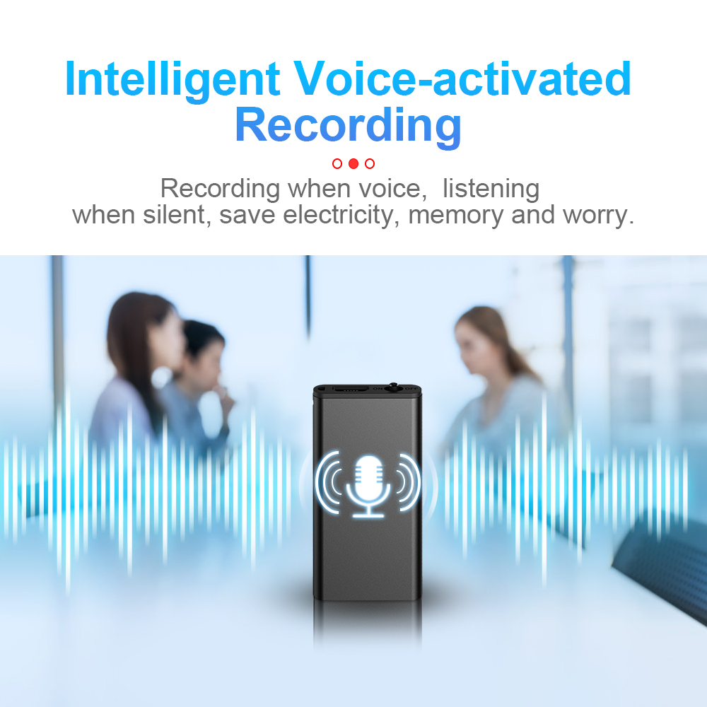 Registratore Vocale Ultra-Sottile 2025 4-32GB Professionale con Attivazione Vocale, Riduzione Rumore HD, Lettore MP3 Portatile, Registratore Audio