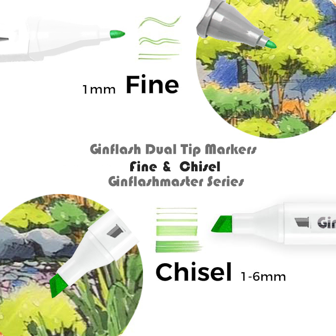 Ginflash Fijn En Beitel 30/10 Kleuren Grijze Toon Set Bijpassende Kunst Markers Penseelpen Schets Alcohol Gebaseerde Markers Tekenen Kunst Benodigdheden