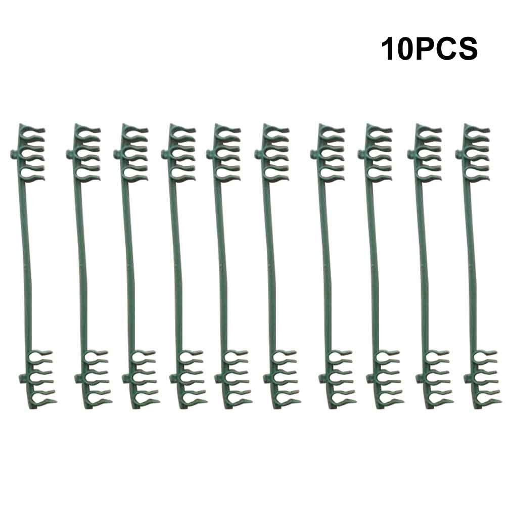 10pcs Flexible Outdoor Garden Balcony Expandable Plastic Trellis Connectors Arms Tomato Cages Buckle Plants Stakes Reusable Home