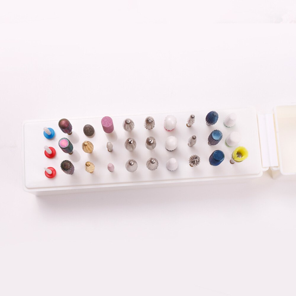 30 Gaten Nail Art Boor Slijpen Hoofd Bit Houder Display Opbergdoos Nail Boren Container Stand Display Rack Manicure