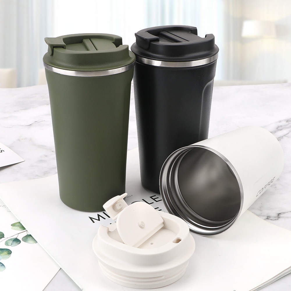 380/510ml resor termokopp bil termos mugg dubbel rostfritt stål 304 kaffemugg läckagesäker termosmugg för