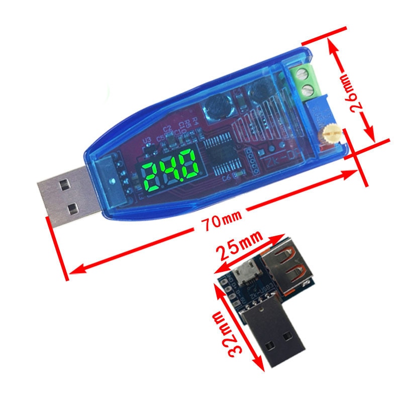 LED DC DC 5V To DC 1-24V Adjustable Potentiometer USB Converter Power Supply Voltage Regulator Modul Eastsy To Operate