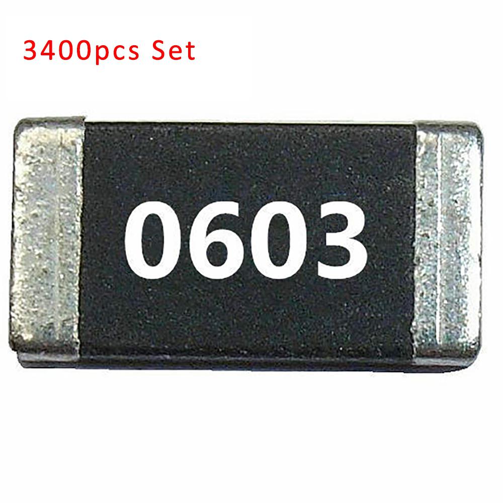 3400Pcs SMD Resistor Kit 170 Values ±5% SMT Res. 20pcs/Strip Total 3400pcs of SMD RES: 0805