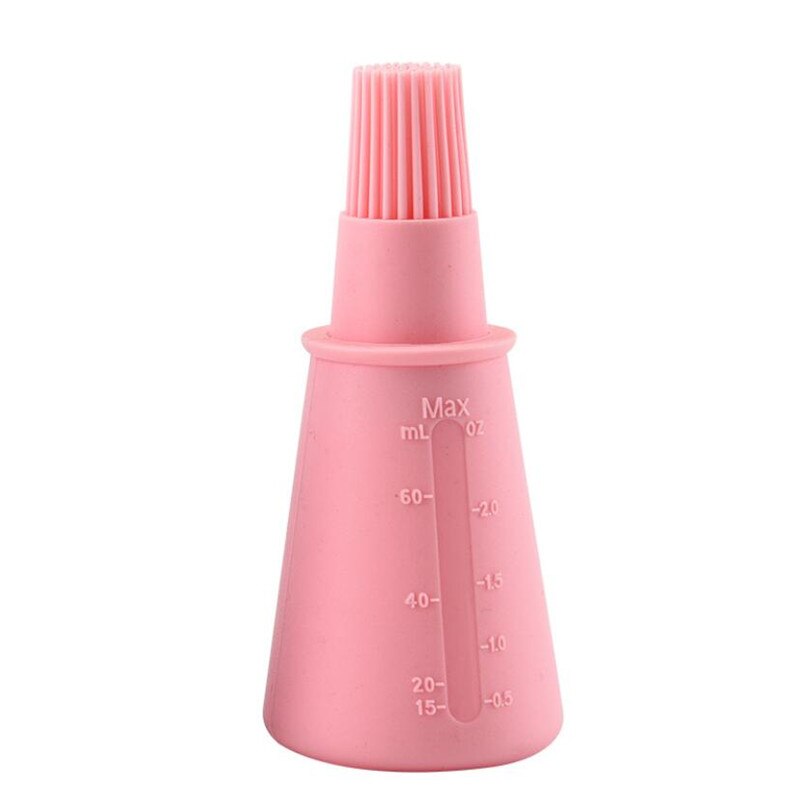 Pincéis de silicone europeus para assar, ferramenta de cozinha com escala, pincel para assar pão, cozinhar, raspar, grelhar: Rosa