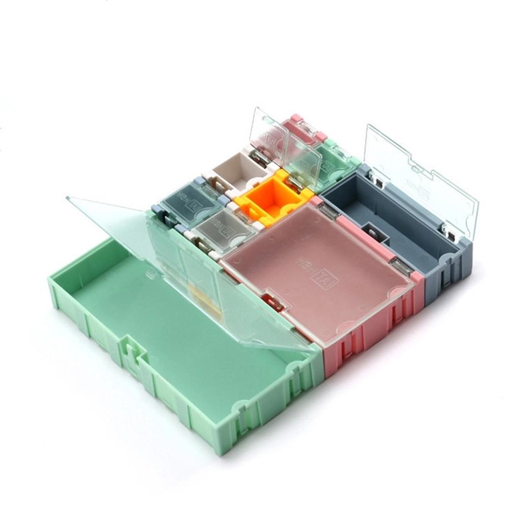 9 stk / sæt smd container smt ic elektronisk komponent mini opbevaringsboks smykker sag
