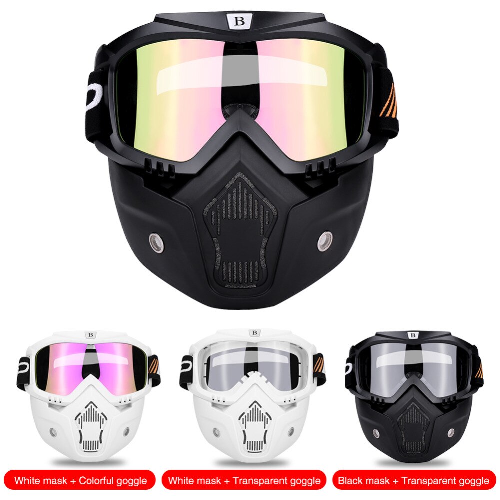 Masque de casque ouvert pour moto et Motocross, lunettes Anti-brouillard détachables, anti-éblouissement, coupe-vent pour de nombreux types de casques