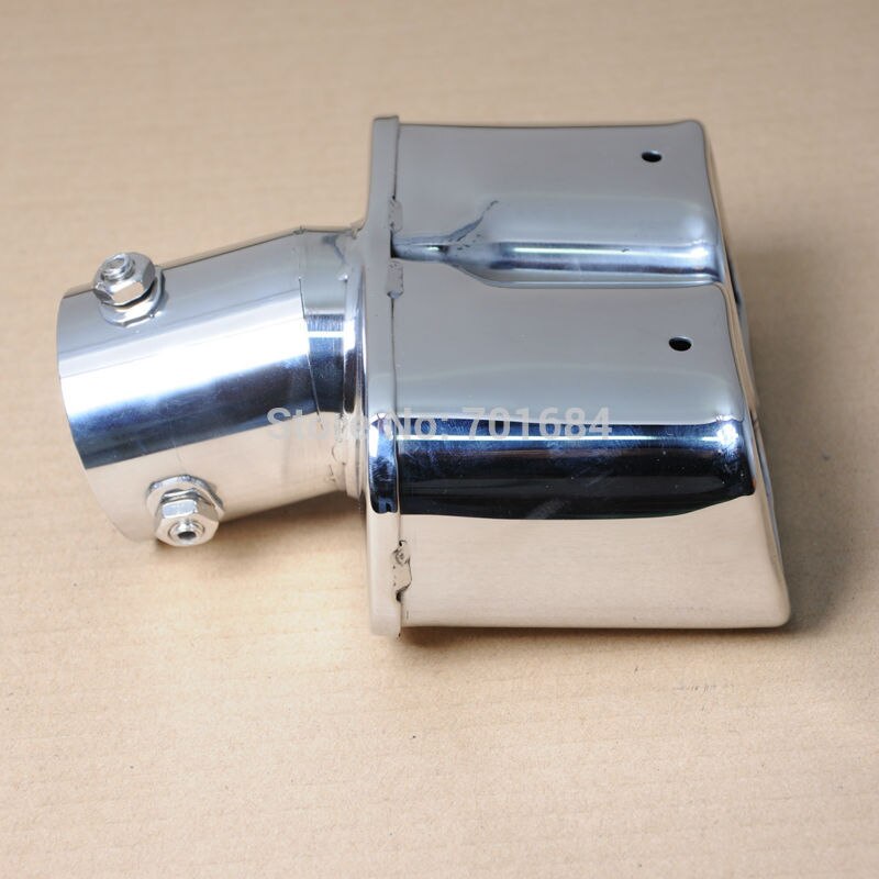 For Car Square Dual Slant Exhaust Muffler Tail Pipe Tip Silencer Inlet 46 - 62mm [QP1047]