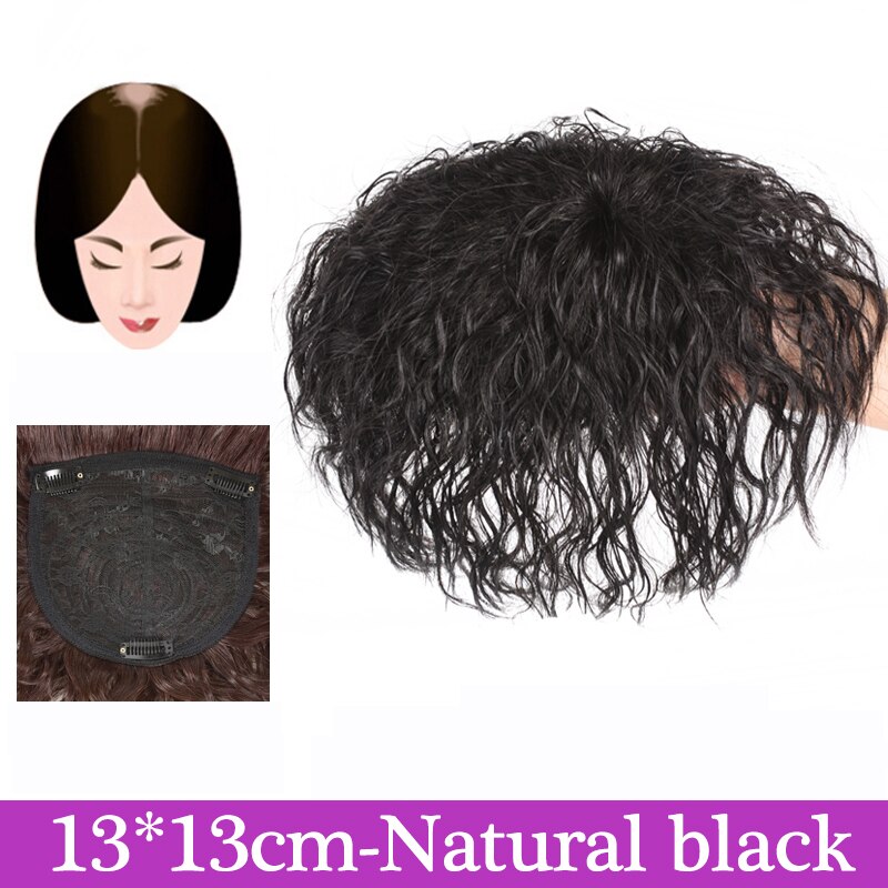 Peluca de pelo corto rizado y esponjoso, pieza de repuesto para el cabello, peluca de pelo blanco Invisible, peluca sintética con Clip para el cabello: BF09-2