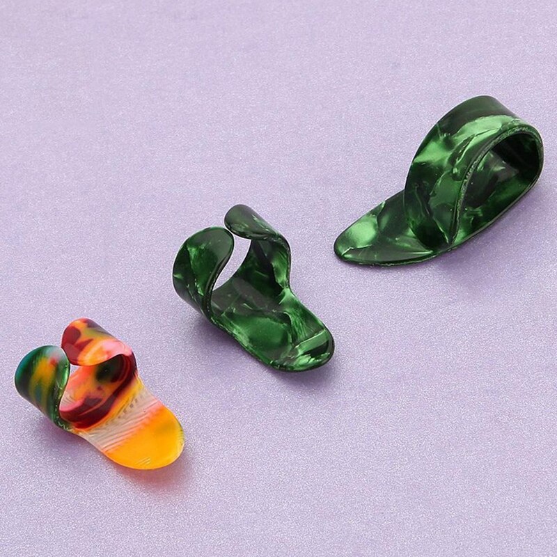 15 st/set celluloid metall finger tumme gitarr plektrar plektrum 5 tum  + 10 finger med fodral lock för akustisk elbas gui